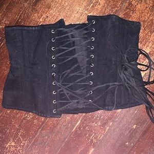 Black Under-bust steel boned corset size 26”